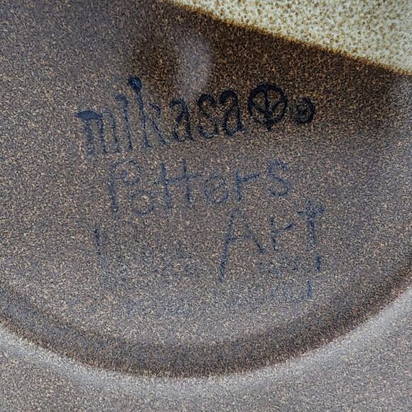 Mikasa 12" Platter Studio Kiln Replacement Vintage Japan Earth Tones Brown Tan - Picture 4 of 4